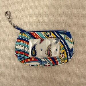 EUC Vera Bradley Zip ID Case in the Marina Paisley pattern